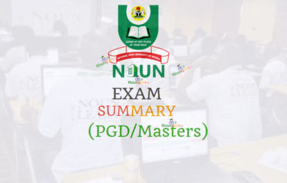 NOUN postgraduates exam summary